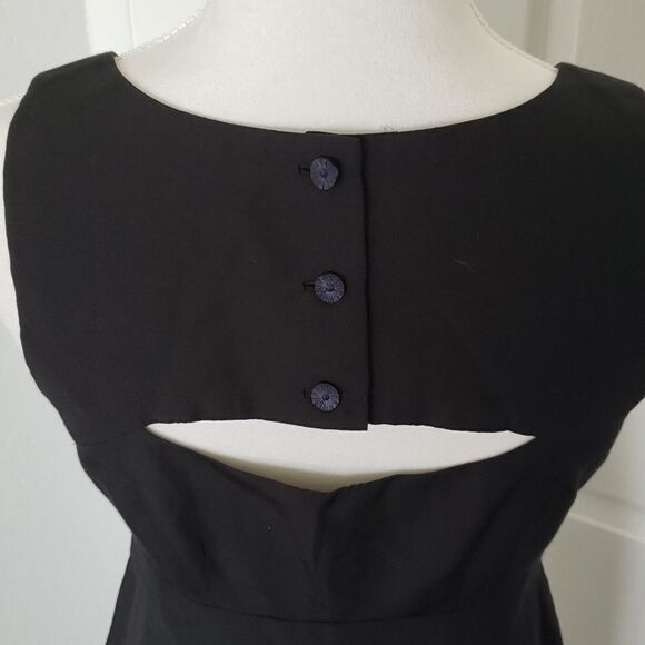 ANTHROPOLOGIE Leifsdottir Black Blue Ruffles Mini Dress - Picture 7 of 16